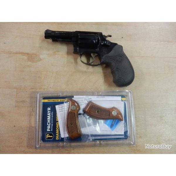 REVOLVER SMITH & WESSON MOD 36 CAL 38 SP + PLAQUETTE PACHMAYR OCCASION BON ETAT