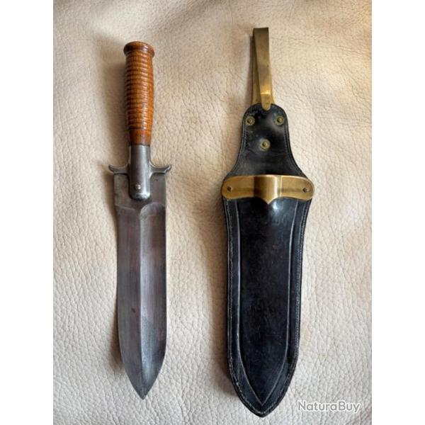 Couteau - Cavalerie amricaine Springfield 1880 "Hunting knife " - 1er type-  et son fourreau