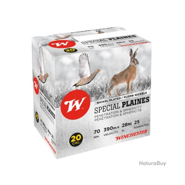 Munitions WINCHESTER cal.20/70 spcial plaines 28gr ni bj