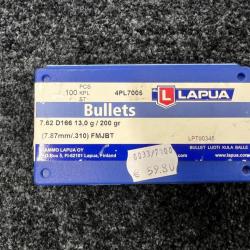 Lapua Ogives 7,62 FMJBT 200 gr (x100)