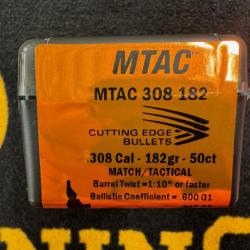 Cutting Edge Bullets MTAC .308 182 grs (x50)