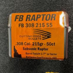 Cutting Edge Bullets FB RAPTOR .308 215 SS (x50)