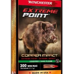 Munitions WINCHESTER cal.300win mag extrême point copper impact 180gr 11.7g par 20