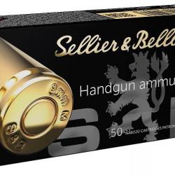 BOITE DE 50 CARTOUCHES SELLIER BELLOT CAL. 9x18 MAKAROV FMJ 95GRS - CATEGORIE B