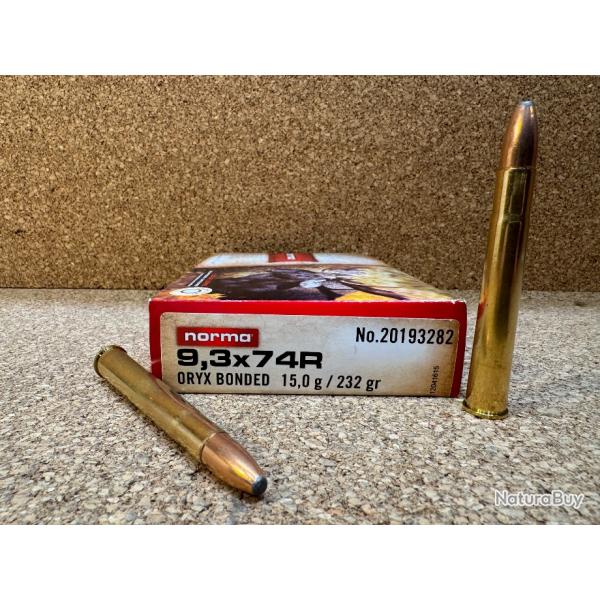 op flash ! 1 BOITE DE MUNITIONS NORMA  9.3 X74 R ORYX 15g,