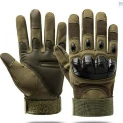 Paires de Gants Tactique Noir et Couleur Camouflage Vert Pour la Chasse L'Airsoft Taille M L XL