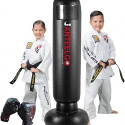 Punching Ball Enfant Avec Gant Boxe 150cm Sac de Boxe Enfant Gonflable Sac de Frappe sur Pied NOIR