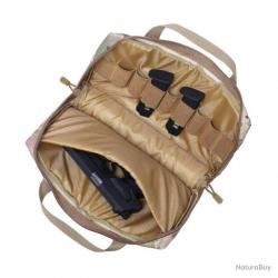SACOCHE DE TRANSPORT POUR 2 ARMES DE POING + 7 CHARGEURS - TAN - LIVRAISON GRATUITE