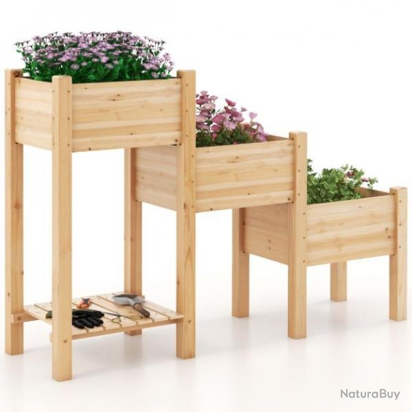 Jardinire Bacs Surleve Escalier Plante Lgume Sapin Trous Drainage Peinture DIY Accessoire Jardin