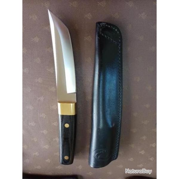 Couteau fox tanto collector lame en inox 440 manche en micarta tui en cuir pais