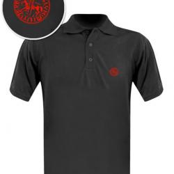 Polo sceau templier rouge (manches courtes) Noir - Taille L