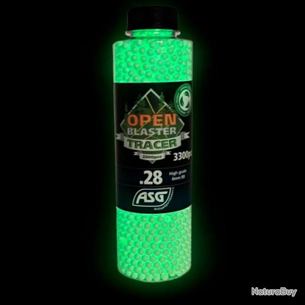 BILLES AIRSOFT BIO ASG OPEN BLASTER 0,28 g Traantes Vertes BOUTEILLE 3300 BBs