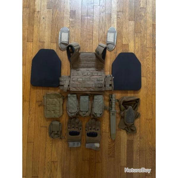 Ensemble quipement airsoft Tan