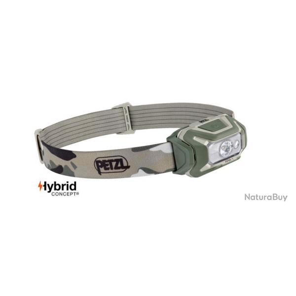 LAMPE FRONTALE PETZL HYBRID ARIA 1 350 LUMENS CAMO