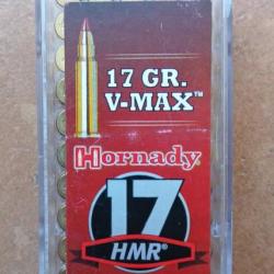 Munitions HORNADY 17 HMR V-MAX 17 grains