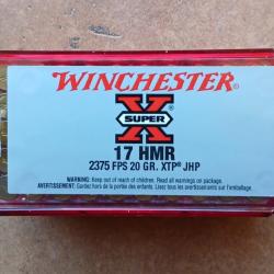 Winchester Super X   cal 17 HMR 20 grains JHP