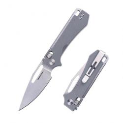 Couteau Real Steel Vis Gray Lame Acier 12C27N Manche G10 Crossbar Lock IKBS Clip RS8051HS