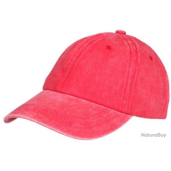 Casquette Baseball Rose Coton Delave Vintage Fliep Taille unique Rose
