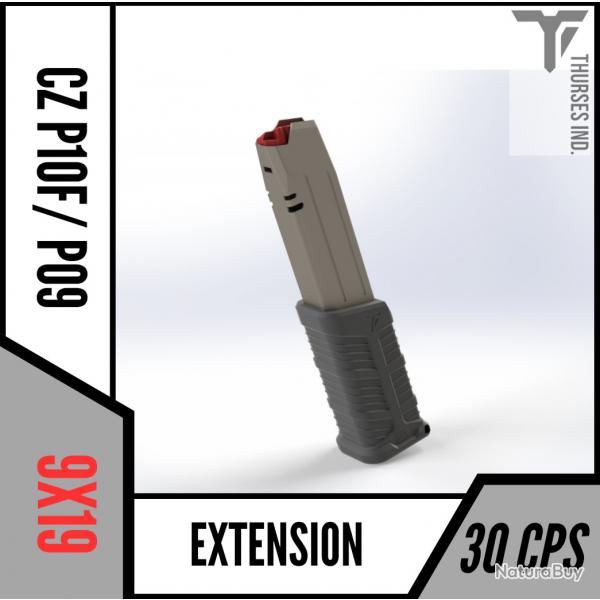 Extension chargeur cz p10f p09 9mm talon rallonge 30 coups THURSES INDUSTRIES