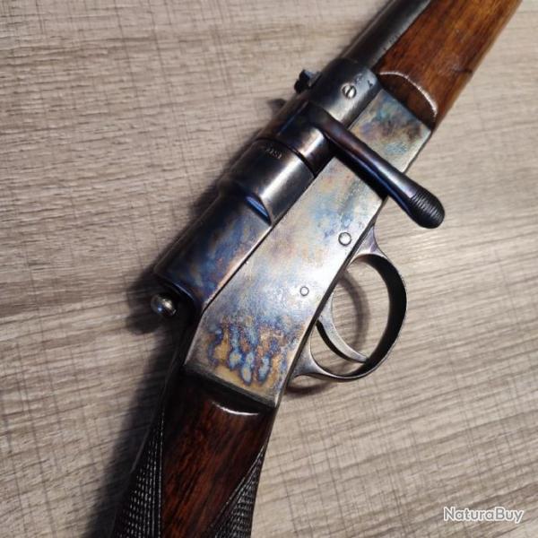 Magnifique carabine Buffalo Saint Etienne modle 1895 calibre 28 percussion centrale canon miroir