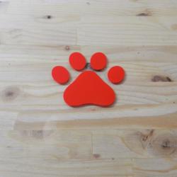 Autocollant - patte de chien - Rouge