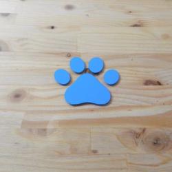 Autocollant - patte de chien - Bleu