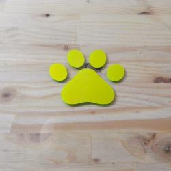 Autocollant - patte de chien - Jaune/Vert