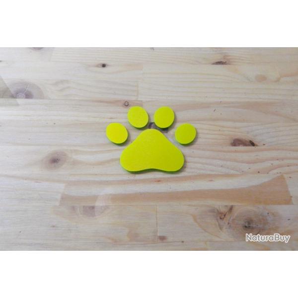 Autocollant - patte de chien - Jaune/Vert