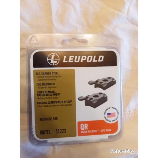 Embases Leupold QR 2 pieces pour carabine BAR et BLR matte ref 51223