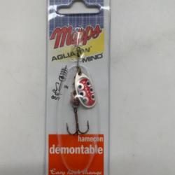 Cuillère tournante Mepps aglia tw mino taille 2 6,5g argent/rouge points noirs