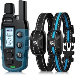 Lot de 2 Colliers de Dressage pour Chien Portée 3000m Bip Vibration Double Vibration Étanche IP67