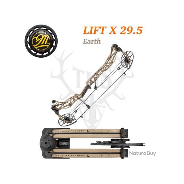 Mathews LIFT X 29.5 - Arc Compound Ultra-Lger Puissance & Prcision 348 FPS 50-60# Gaucher Earth