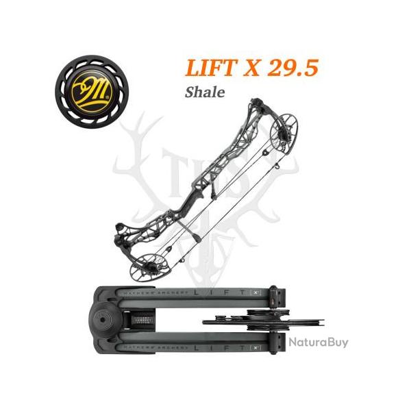 Mathews LIFT X 29.5 - Arc Compound Ultra-Lger Puissance & Prcision 348 FPS Gaucher 55-65# Shale