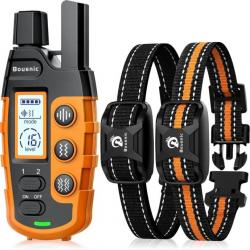 Lot de 2 Colliers de Dressage pour Chien Portée 3000m Étanche IP67 Vibration Double Vibration Bip