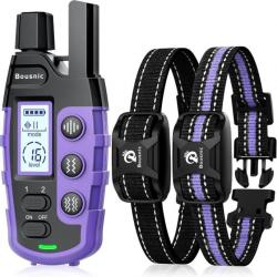 Lot de 2 Collier de Dressage pour Chien Bip Vibration Double Vibration Portée 3000m Étanche IP67