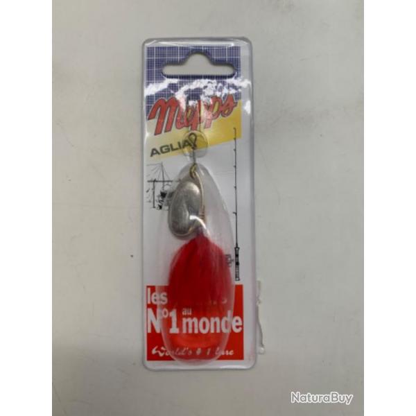 Cuillre tournante Mepps aglia taille 2 4,5g argent pompon rouge