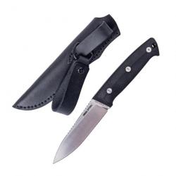 Couteau Real Steel Thorn Black Lame Acier K110 Manche G10 Étui Cuir RS3621BS