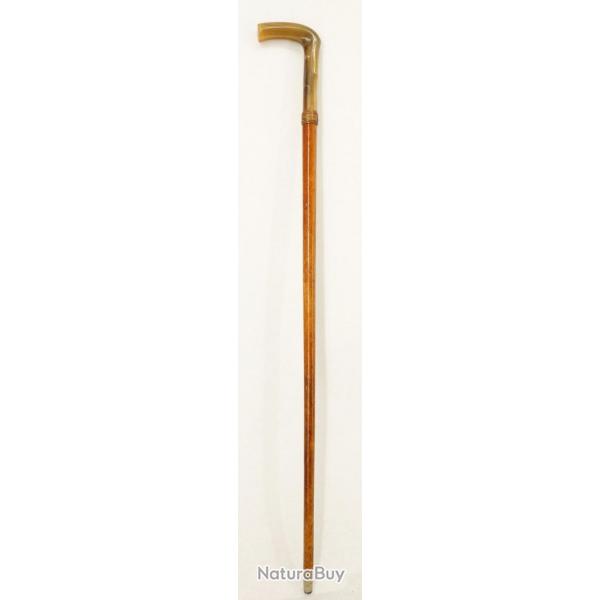 CANNE EPEE POIGNEE CORNE BLONDE LONGUE LAME TOLEDO - FRANCE XIX France Trs bon  XIX eme Categorie 