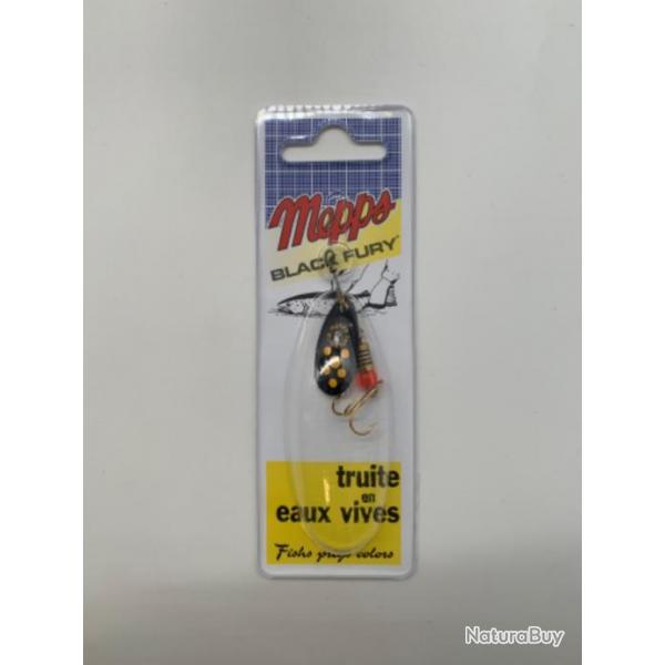 Cuillre tournante Mepps black fury taille 2 4,5g noir points jaunes