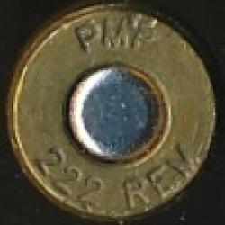 (10584) UNE BELLE CARTOUCHE DE CHASSE .222 Rem par PMP Demie blindée amorce nickel Afrique du sud