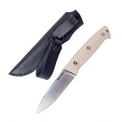 Couteau Real Steel Thorn Ivory Lame Acier K110 Manche G10 Étui Cuir RS3621IS