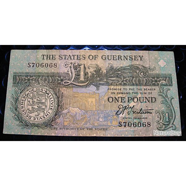 Guernsey billet de  ONE POUND 1991  superbe