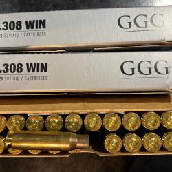 60 Étuis GGG Calibre 308 Winchester Tirés une fois