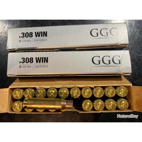 60 tuis GGG Calibre 308 Winchester Tirs une fois