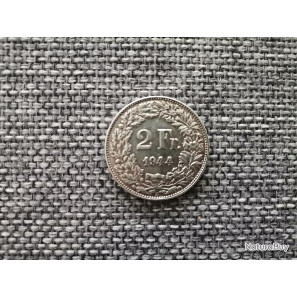 Pice Suisse Chf 2.- en argent de 1944