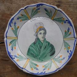 Exceptionnelle assiette révolutionnaire "Charlotte Corday 1793"