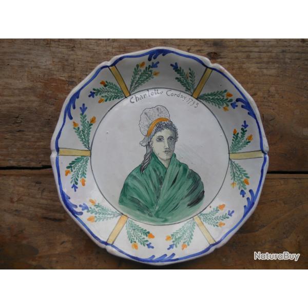 Exceptionnelle assiette rvolutionnaire "Charlotte Corday 1793"