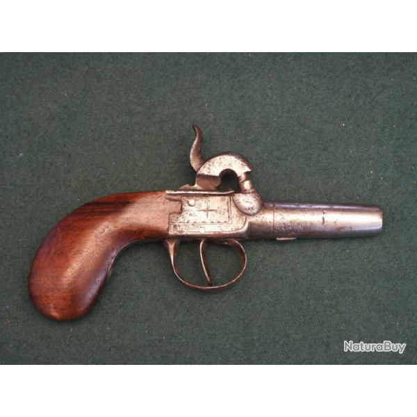 Pistolet  coffre Belge Coffre et pontet grav (A599)