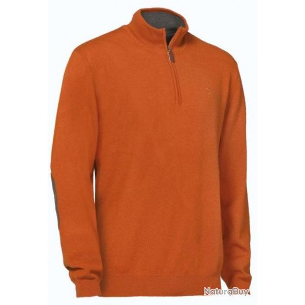 Pull de chasse col zipp Rouille Winsley Club Interchasse