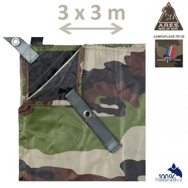 Bache 3x3 m ARES, camouflage arme franaise